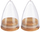 Set dozatorë kripë dhe piper Shakers, 2 copë, formë koni, transparentë