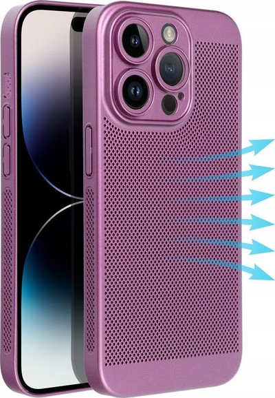 Mbulesë telefoni Breezy Perforated, për Xiaomi Redmi Note 13 Pro+ 5G, plastike, vjollcë
