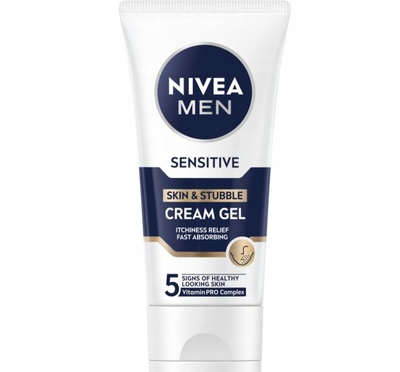 Xhel-krem fytyre Nivea Men Sensitive për burrat me lëkurë të ndjeshme, 50 ml, i bardhë