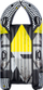 Dërrasë dëbore me ajër Restart Inflatable Snow Glider Downhill Racer, PVC 0.40 mm, me doreza, e zezë gri e verdhë