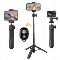 Shkop selfie tripod K&F Concept 60cm, me telekomandë Bluetooth, për telefon dhe GoPro, i zi