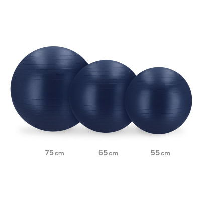 Top fitnesi Spokey Fitball, 75 cm, me pompë, blu i errët