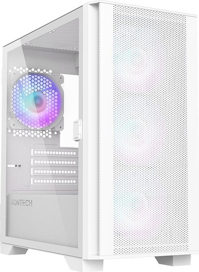 Куќиште за компјутер Montech Air 100 ARGB, бело, Mini Tower