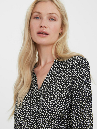 Fustan Vero Moda Regular Fit, bardhë/zi