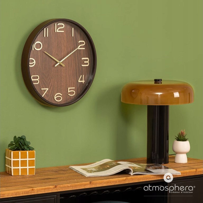 Orë murale Atmosphera Ivana Wood, 38cm, dru natyral