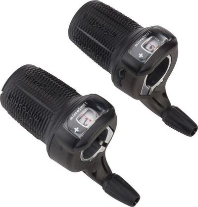 Ndërrues marshesh biçiklete MicroSHIFT DS85, set me rrotullim, 9 shpejtësi, i zi