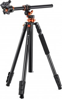 Tripod alumini K&amp;F Concept 90, 2.3m, kolonë horizontale, monopod që kthehet