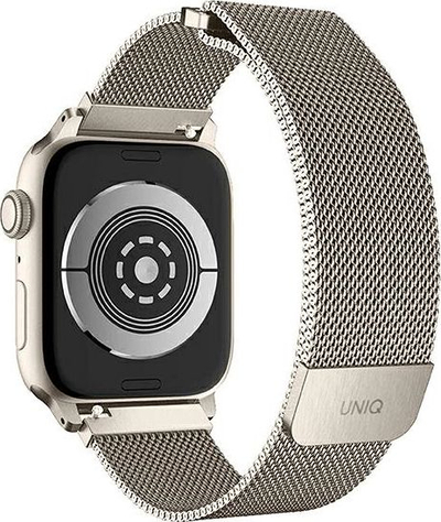 Rrip dore Uniq Dante për Apple Watch 38 40 41mm, çelik inox, mbyllje magnetike, starlight