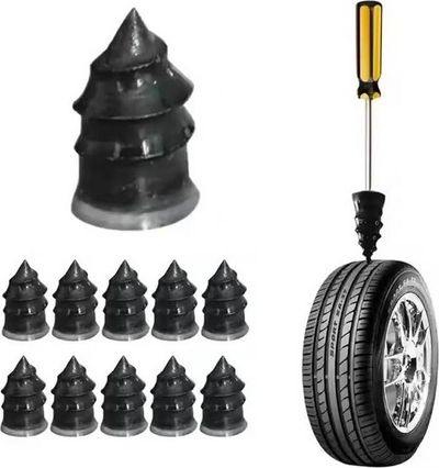 Set vida për riparu gomash universal, madhësia L, 10 copë, 6.8 x 12.7 mm, ngjyrë e zezë