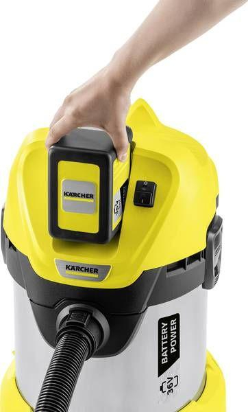 Fshesë me korrent Karcher WD 3, e hirtë / e verdhë
