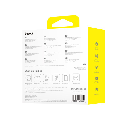 Kufje wireless Baseus Bowie E17, Bluetooth 5.3, TWS, të bardha