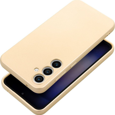 Kullë telefoni Metallic për Samsung Galaxy S23 FE, TPU, me pamje sateni, ngjyrë ari metalik