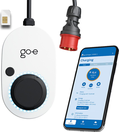 Stacion karikimi mobìl Go-e Charger Gemini Flex 2.0 CH-05-22-01, 22 kW, Type 2, i bardhë