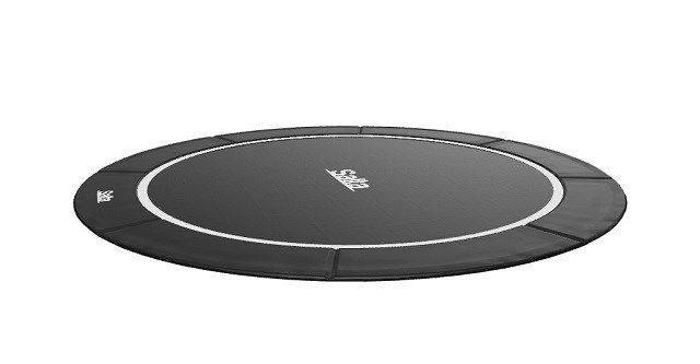 Trampolinë Salta Black Baseground, 14ft, për tokë, e zezë
