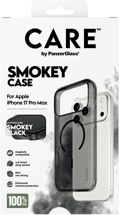 Kuti mbrojtëse PanzerGlass CARE Flagship Urban Explorer, MagSafe, për iPhone 17 Pro Max, e zezë Smokey
