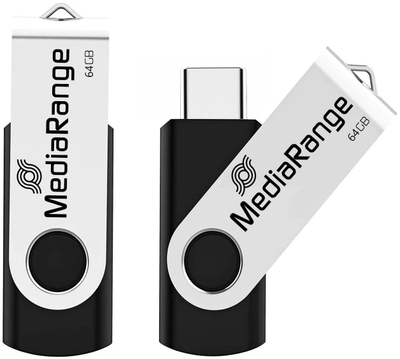 USB флеш MediaRange USB 3.2 Gen1 USB C, 64GB, сребрена