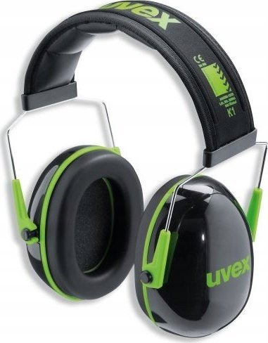 Заштита за уши UVEX K1, SNR 28 dB, црна со зелена