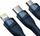 Kabllo karikimi Baseus Flash Series II BSU3888, USB-A në USB-C microUSB Lightning, 1.2 m, blu