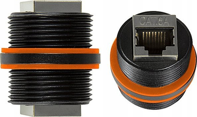 Konektor rrjeti LogiLink NP0081, 2x RJ45, IP67, ngjyrë e zezë