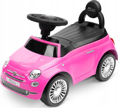 Makinë lodër shtytëse Fiat 500, ride on, me tinguj, rozë