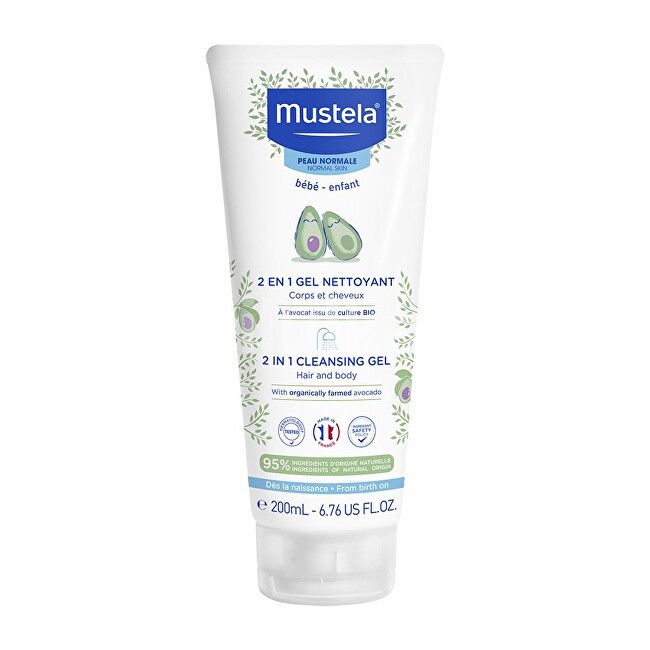Xhel pastrues 2 në 1 Mustela Baby Child, trup dhe flokë, lëkurë normale, 200ml