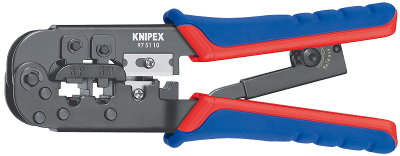 Darë krimpimi Knipex 97 51 10, 190mm, për fisha RJ11 RJ12 RJ45, e zezë