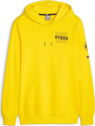 Bluzë me kapuç Puma Borussia Dortmund FtblCore Graphic, me logo BVB09, e verdhë