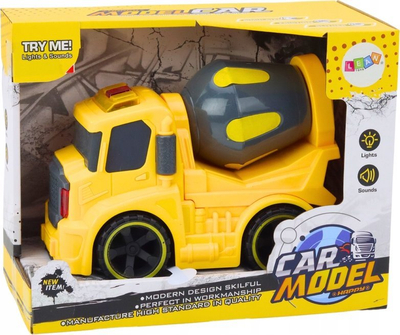 Autobot mikser betoni Lean Toys 18697, me drita edhe zëra, i verdhë