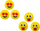 Set toptha gome Emoji, 6 copë, të verdhë