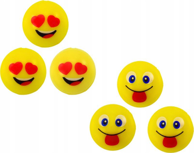 Set toptha gome Emoji, 6 copë, të verdhë