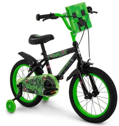Biçikletë fëmijësh Huffy Minecraft Creeper, 16", çelik, jeshile