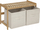 Stol banjoje 5five Simply Smart, bambu, me raft ruajtje, 66.8x44x35 cm, bezhë, set 2 copë