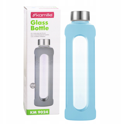 Shishe uji qelqi Kamille KM-9024, 550 ml, për pije të nxehta edhe të ftohta, me shumë ngjyra