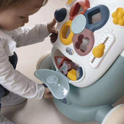 Karrocë ecjeje interaktive Smoby Little 3in1, tabelë aktiviteti, shumëngjyrëshe