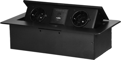 Prizë inkastruese për mobilje Legrand Furniture Socket USB, 2x Schuko, 2x USB A+C, e zezë