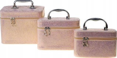 Kuti kozmetike Adar L Trunk, me pasqyrë, me zinxhir, 23x17x15cm
