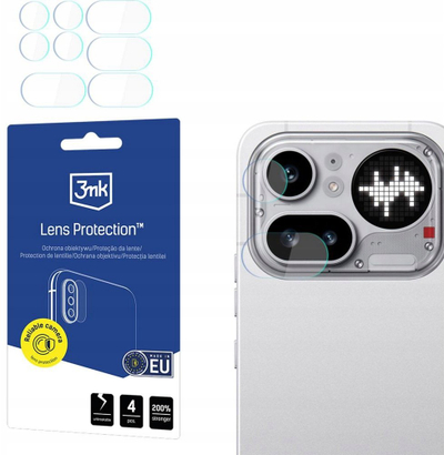 Xham kamere 3mk Hybrid Glass Lens Protection për Nothing Phone 4a Pro, set 4 copë, transparent