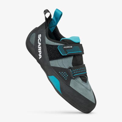 Këpucë ngjitje Scarpa Force, nr. 41, me rripa velcro, gri me blu