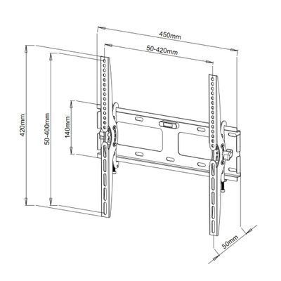 Mbajtëse muri për TV Techly 301269, 23-55", 60 kg, e zezë