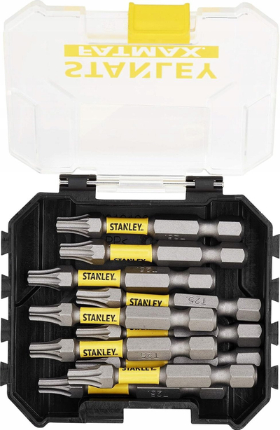 Set bitash Torx Stanley FatMax T25, 50mm, 10 copë, gri me të verdhë