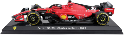 Model makine Bburago Ferrari SF-23 #16 Leclerc, shkalla 1:24, diecast, e kuqe