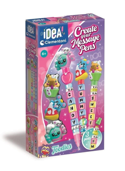 Set kreativ Clementoni IDEA Create Your Message Pens Foodies, 3 stilolapsa, për kalamaj 6+, shumëngjyrësh