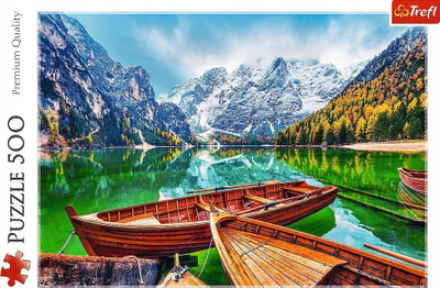 Puzzle Trefl Lake Braies Italy, 500 pjesë, peizazh alpin, shumëngjyrësh