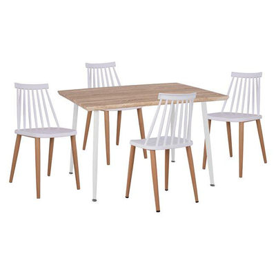 Set tavolina me karrige 5-pjesësh HM11024.01 120×70×76,5 cm, bardhë