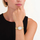 Orapër femra The Oval White MOP Half-Moon Steel Gold OVWGSG-OV16