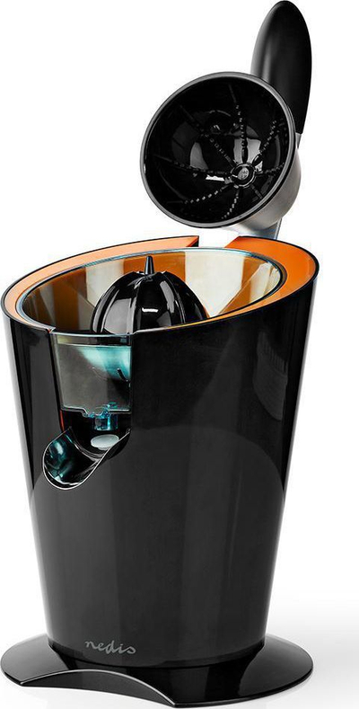 Цедалка за агруми Nedis Citrus Juicer Press, 160W, инокс млазник со заштита од капење, црна