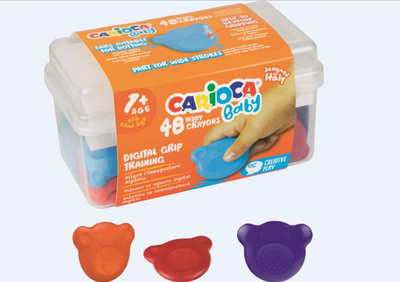 Ngjyra druri Carioca Baby Teddy Crayons, set 48 copë, për fëmijë, shumëngjyrëshe
