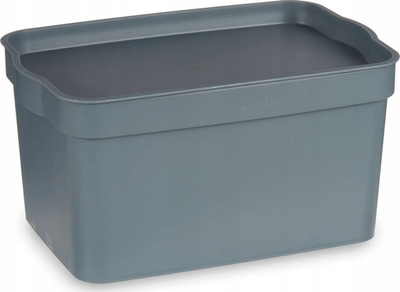 Kuti plastike Kipit për organizim, 2.3L, me kapak, gri e errët