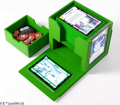 Kuti letra Gamegenic Star Wars Unlimited Deck Pod, për 100+ letra, jeshile