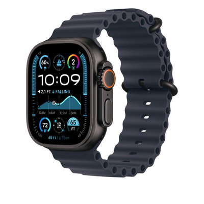 Apple Watch 49mm Band, Navy Ocean Band Extension, Black Titanium Finish